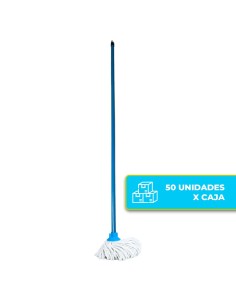 Mopa De Algodón 200g Con Mango De Madera