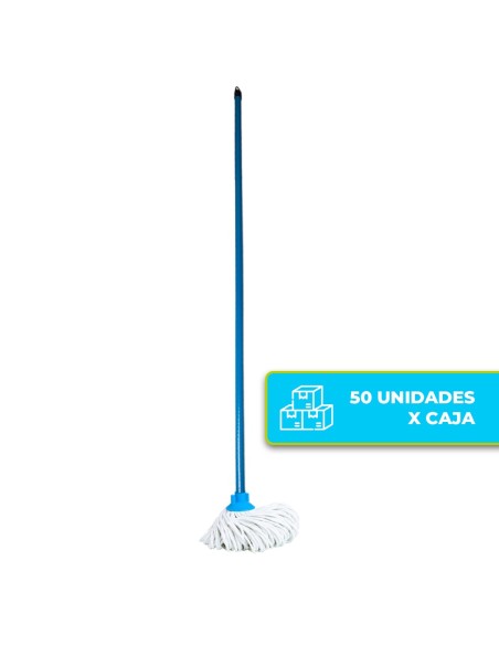 Mopa De Algodón 200g Con Mango De Madera