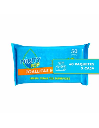 Toallas húmedas multiuso limón 50 un.